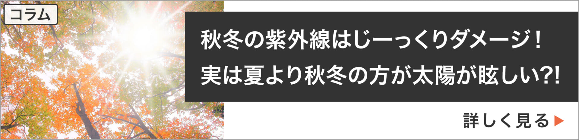 秋こそ紫外線対策にサングラスを。